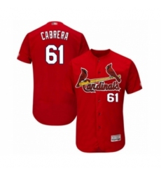 Men's St. Louis Cardinals #61 Genesis Cabrera Red Alternate Flex Base Authentic Collection Baseball Player Jersey