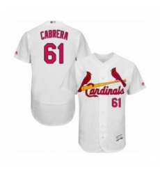Men's St. Louis Cardinals #61 Genesis Cabrera White Home Flex Base Authentic Collection Baseball Player Jersey