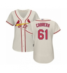 Women's St. Louis Cardinals #61 Genesis Cabrera Authentic Cream Alternate Cool Base Baseball Player Jersey