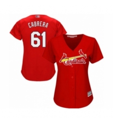 Women's St. Louis Cardinals #61 Genesis Cabrera Authentic Red Alternate Cool Base Baseball Player Jersey