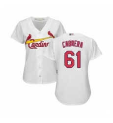 Women's St. Louis Cardinals #61 Genesis Cabrera Authentic White Home Cool Base Baseball Player Jersey