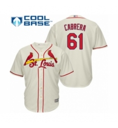 Youth St. Louis Cardinals #61 Genesis Cabrera Authentic Cream Alternate Cool Base Baseball Player Jersey