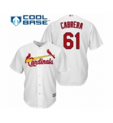 Youth St. Louis Cardinals #61 Genesis Cabrera Authentic White Home Cool Base Baseball Player Jersey