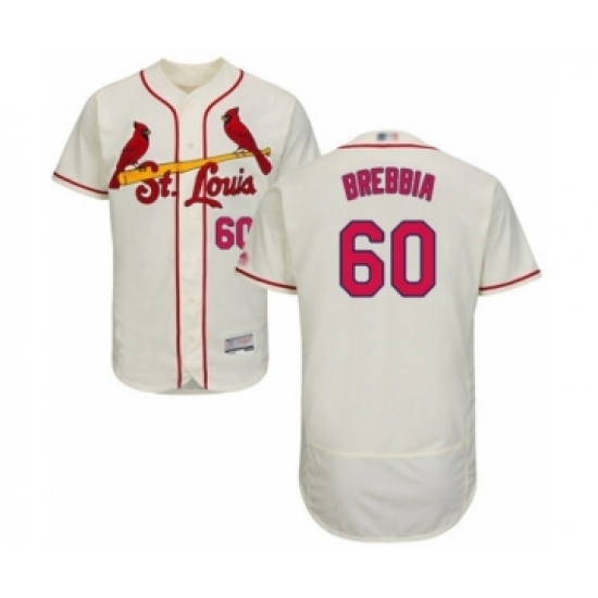 Men's St. Louis Cardinals #60 John Brebbia Cream Alternate Flex Base Authentic Collection Baseball Player Jersey Men's St. Louis Cardinals #60 John Brebbia Cream Alternate Flex Base Authentic Collection Baseball Player Jersey