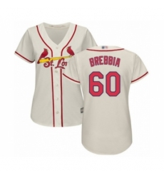 Women's St. Louis Cardinals #60 John Brebbia Authentic Cream Alternate Cool Base Baseball Player Jersey Women's St. Louis Cardinals #60 John Brebbia Authentic Cream Alternate Cool Base Baseball Player Jersey