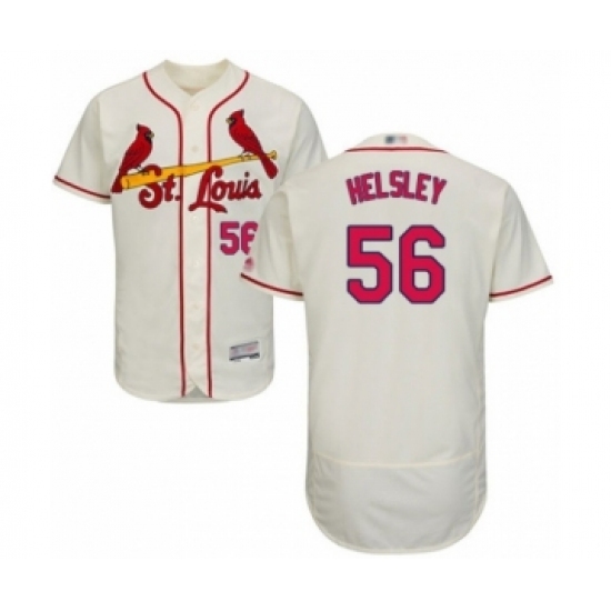 Men's St. Louis Cardinals #56 Ryan Helsley Cream Alternate Flex Base Authentic Collection Baseball Player Jersey Men's St. Louis Cardinals #56 Ryan Helsley Cream Alternate Flex Base Authentic Collection Baseball Player Jersey