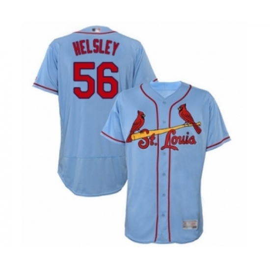 Men's St. Louis Cardinals #56 Ryan Helsley Light Blue Alternate Flex Base Authentic Collection Baseball Player Jersey Men's St. Louis Cardinals #56 Ryan Helsley Light Blue Alternate Flex Base Authentic Collection Baseball Player Jersey