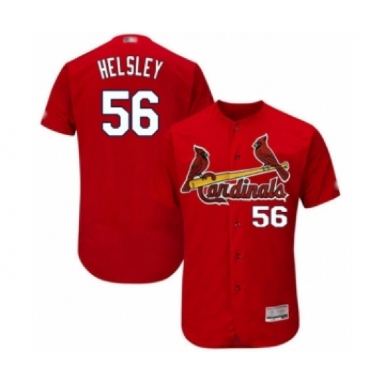 Men's St. Louis Cardinals #56 Ryan Helsley Red Alternate Flex Base Authentic Collection Baseball Player Jersey Men's St. Louis Cardinals #56 Ryan Helsley Red Alternate Flex Base Authentic Collection Baseball Player Jersey