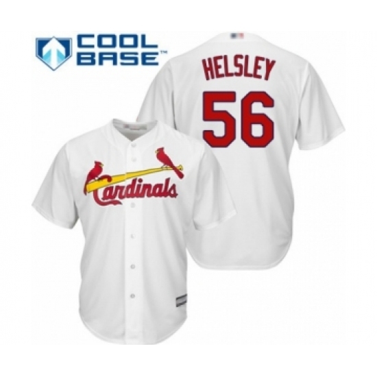 Youth St. Louis Cardinals #56 Ryan Helsley Authentic White Home Cool Base Baseball Player Jersey Youth St. Louis Cardinals #56 Ryan Helsley Authentic White Home Cool Base Baseball Player Jersey