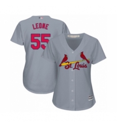 Women's St. Louis Cardinals #55 Dominic Leone Authentic Grey Road Cool Base Baseball Player Jersey Women's St. Louis Cardinals #55 Dominic Leone Authentic Grey Road Cool Base Baseball Player Jersey
