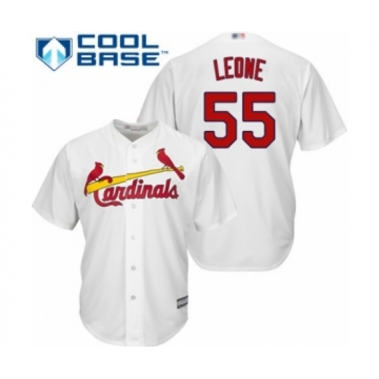 Youth St. Louis Cardinals #55 Dominic Leone Authentic White Home Cool Base Baseball Player Jersey Youth St. Louis Cardinals #55 Dominic Leone Authentic White Home Cool Base Baseball Player Jersey