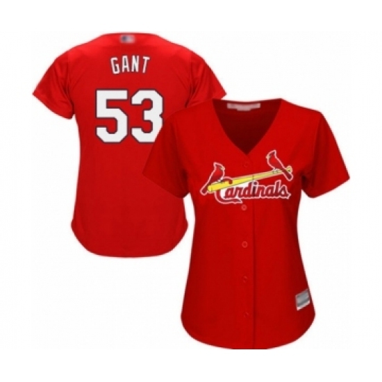 Women's St. Louis Cardinals #53 John Gant Authentic Red Alternate Cool Base Baseball Player Jersey Women's St. Louis Cardinals #53 John Gant Authentic Red Alternate Cool Base Baseball Player Jersey