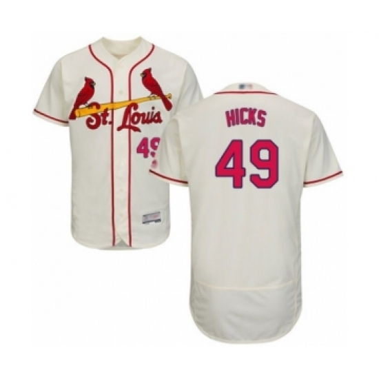 Men's St. Louis Cardinals #49 Jordan Hicks Cream Alternate Flex Base Authentic Collection Baseball Player Jersey Men's St. Louis Cardinals #49 Jordan Hicks Cream Alternate Flex Base Authentic Collection Baseball Player Jersey