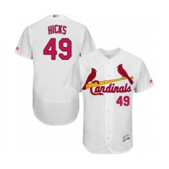 Men's St. Louis Cardinals #49 Jordan Hicks White Home Flex Base Authentic Collection Baseball Player Jersey Men's St. Louis Cardinals #49 Jordan Hicks White Home Flex Base Authentic Collection Baseball Player Jersey