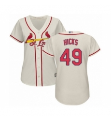 Women's St. Louis Cardinals #49 Jordan Hicks Authentic Cream Alternate Cool Base Baseball Player Jersey Women's St. Louis Cardinals #49 Jordan Hicks Authentic Cream Alternate Cool Base Baseball Player Jersey