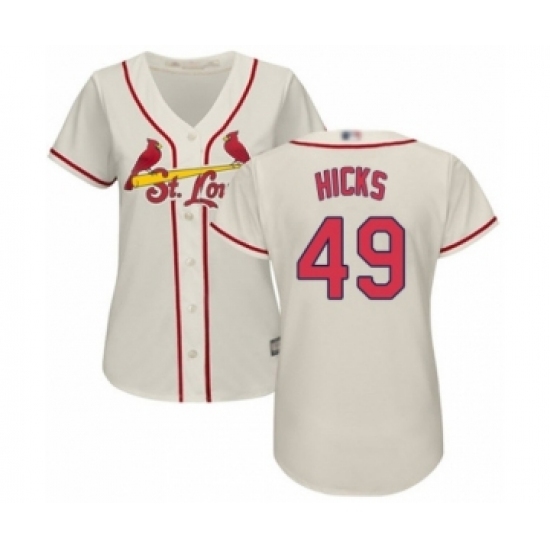 Women's St. Louis Cardinals #49 Jordan Hicks Authentic Cream Alternate Cool Base Baseball Player Jersey Women's St. Louis Cardinals #49 Jordan Hicks Authentic Cream Alternate Cool Base Baseball Player Jersey