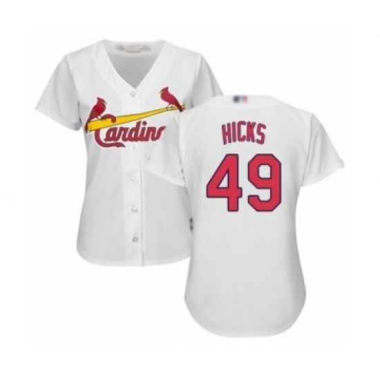 Women's St. Louis Cardinals #49 Jordan Hicks Authentic White Home Cool Base Baseball Player Jersey Women's St. Louis Cardinals #49 Jordan Hicks Authentic White Home Cool Base Baseball Player Jersey