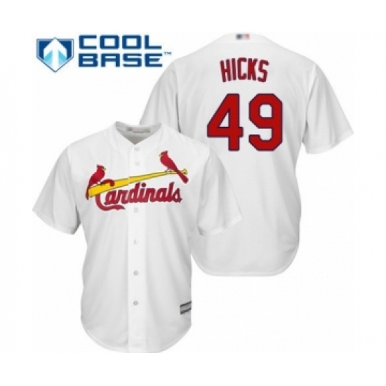 Youth St. Louis Cardinals #49 Jordan Hicks Authentic White Home Cool Base Baseball Player Jersey Youth St. Louis Cardinals #49 Jordan Hicks Authentic White Home Cool Base Baseball Player Jersey