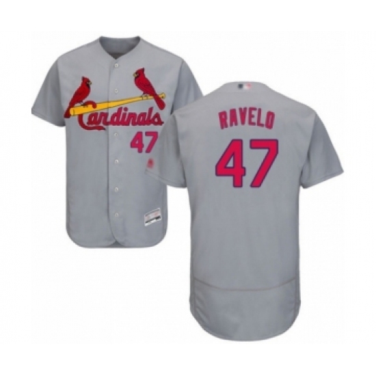 Men's St. Louis Cardinals #47 Rangel Ravelo Grey Road Flex Base Authentic Collection Baseball Player Jersey Men's St. Louis Cardinals #47 Rangel Ravelo Grey Road Flex Base Authentic Collection Baseball Player Jersey