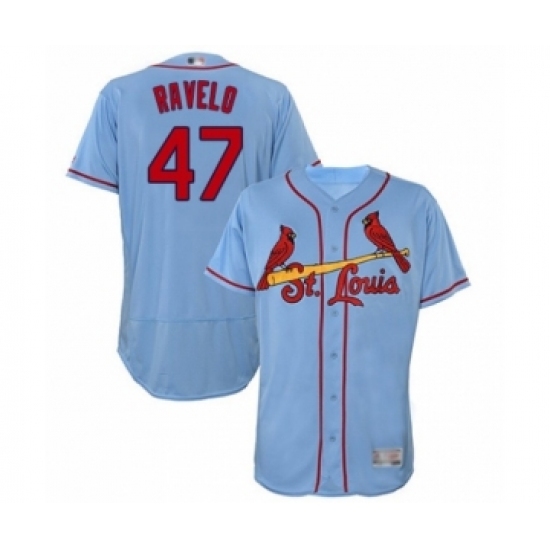 Men's St. Louis Cardinals #47 Rangel Ravelo Light Blue Alternate Flex Base Authentic Collection Baseball Player Jersey Men's St. Louis Cardinals #47 Rangel Ravelo Light Blue Alternate Flex Base Authentic Collection Baseball Player Jersey