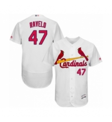 Men's St. Louis Cardinals #47 Rangel Ravelo White Home Flex Base Authentic Collection Baseball Player Jersey Men's St. Louis Cardinals #47 Rangel Ravelo White Home Flex Base Authentic Collection Baseball Player Jersey