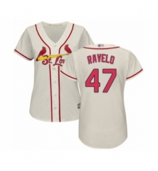 Women's St. Louis Cardinals #47 Rangel Ravelo Authentic Cream Alternate Cool Base Baseball Player Jerseyey Women's St. Louis Cardinals #47 Rangel Ravelo Authentic Cream Alternate Cool Base Baseball Player Jerseyey