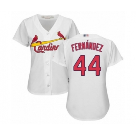 Women's St. Louis Cardinals #44 Junior Fernandez Authentic White Home Cool Base Baseball Player Jersey Women's St. Louis Cardinals #44 Junior Fernandez Authentic White Home Cool Base Baseball Player Jersey