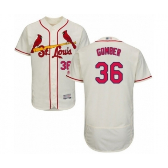 Men's St. Louis Cardinals #36 Austin Gomber Cream Alternate Flex Base Authentic Collection Baseball Player Jersey Men's St. Louis Cardinals #36 Austin Gomber Cream Alternate Flex Base Authentic Collection Baseball Player Jersey