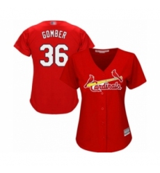 Women's St. Louis Cardinals #36 Austin Gomber Authentic Red Alternate Cool Base Baseball Player Jersey Women's St. Louis Cardinals #36 Austin Gomber Authentic Red Alternate Cool Base Baseball Player Jersey