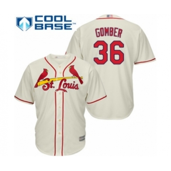 Youth St. Louis Cardinals #36 Austin Gomber Authentic Cream Alternate Cool Base Baseball Player Jersey Youth St. Louis Cardinals #36 Austin Gomber Authentic Cream Alternate Cool Base Baseball Player Jersey