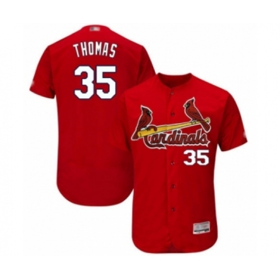 Men's St. Louis Cardinals #35 Lane Thomas Red Alternate Flex Base Authentic Collection Baseball Player Jersey Men's St. Louis Cardinals #35 Lane Thomas Red Alternate Flex Base Authentic Collection Baseball Player Jersey