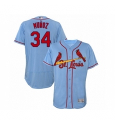 Men's St. Louis Cardinals #34 Yairo Munoz Light Blue Alternate Flex Base Authentic Collection Baseball Player Jersey