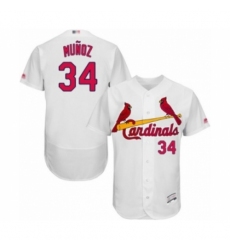 Men's St. Louis Cardinals #34 Yairo Munoz White Home Flex Base Authentic Collection Baseball Player Jersey
