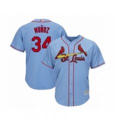 Youth St. Louis Cardinals #34 Yairo Munoz Authentic Light Blue Alternate Cool Base Baseball Player Jersey