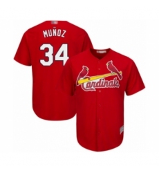 Youth St. Louis Cardinals #34 Yairo Munoz Authentic Red Alternate Cool Base Baseball Player Jersey