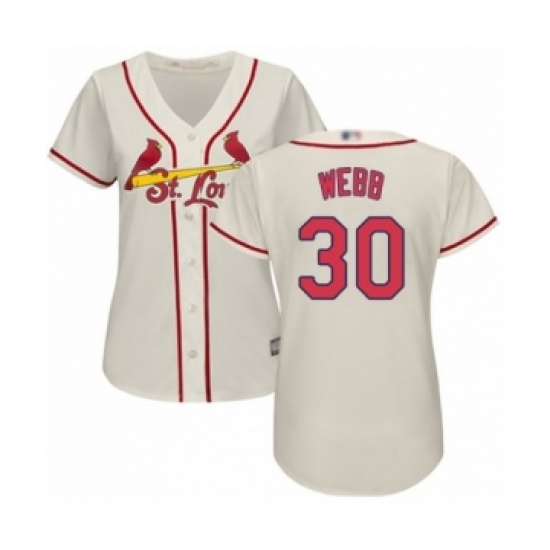 Women's St. Louis Cardinals #30 Tyler Webb Authentic Cream Alternate Cool Base Baseball Player Jersey Women's St. Louis Cardinals #30 Tyler Webb Authentic Cream Alternate Cool Base Baseball Player Jersey