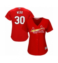 Women's St. Louis Cardinals #30 Tyler Webb Authentic Red Alternate Cool Base Baseball Player Jersey Women's St. Louis Cardinals #30 Tyler Webb Authentic Red Alternate Cool Base Baseball Player Jersey