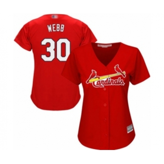 Women's St. Louis Cardinals #30 Tyler Webb Authentic Red Alternate Cool Base Baseball Player Jersey Women's St. Louis Cardinals #30 Tyler Webb Authentic Red Alternate Cool Base Baseball Player Jersey