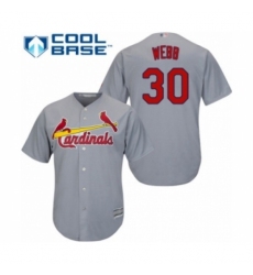 Youth St. Louis Cardinals #30 Tyler Webb Authentic Grey Road Cool Base Baseball Player Jersey Youth St. Louis Cardinals #30 Tyler Webb Authentic Grey Road Cool Base Baseball Player Jersey