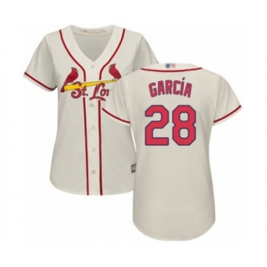 Women's St. Louis Cardinals #28 Adolis Garcia Authentic Cream Alternate Cool Base Baseball Player Jersey Women's St. Louis Cardinals #28 Adolis Garcia Authentic Cream Alternate Cool Base Baseball Player Jersey