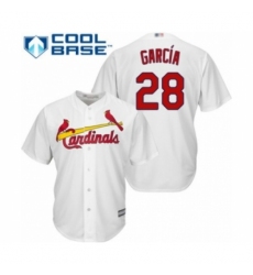 Youth St. Louis Cardinals #28 Adolis Garcia Authentic White Home Cool Base Baseball Player Jersey Youth St. Louis Cardinals #28 Adolis Garcia Authentic White Home Cool Base Baseball Player Jersey