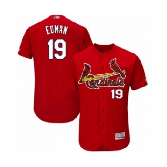Men's St. Louis Cardinals #19 Tommy Edman Red Alternate Flex Base Authentic Collection Baseball Player Jersey Men's St. Louis Cardinals #19 Tommy Edman Red Alternate Flex Base Authentic Collection Baseball Player Jersey