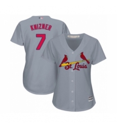 Women's St. Louis Cardinals #7 Andrew Knizner Authentic Grey Road Cool Base Baseball Player Jersey Women's St. Louis Cardinals #7 Andrew Knizner Authentic Grey Road Cool Base Baseball Player Jersey