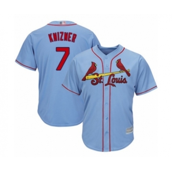 Youth St. Louis Cardinals #7 Andrew Knizner Authentic Light Blue Alternate Cool Base Baseball Player Jersey Youth St. Louis Cardinals #7 Andrew Knizner Authentic Light Blue Alternate Cool Base Baseball Player Jersey