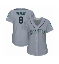 Women's Seattle Mariners #8 Jake Fraley Authentic Grey Road Cool Base Baseball Player Jersey