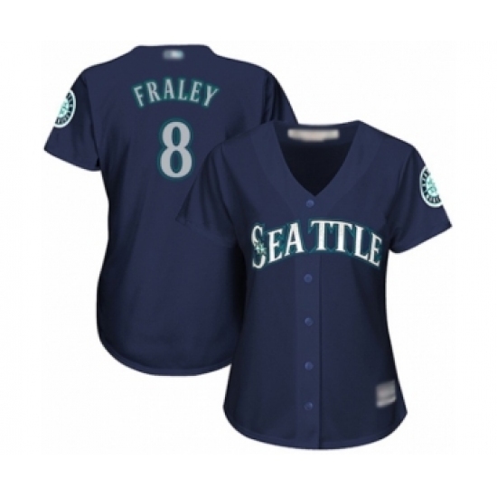 Women's Seattle Mariners #8 Jake Fraley Authentic Navy Blue Alternate 2 Cool Base Baseball Player Jersey Women's Seattle Mariners #8 Jake Fraley Authentic Navy Blue Alternate 2 Cool Base Baseball Player Jersey
