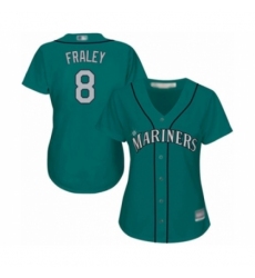Women's Seattle Mariners #8 Jake Fraley Authentic Teal Green Alternate Cool Base Baseball Player Jersey