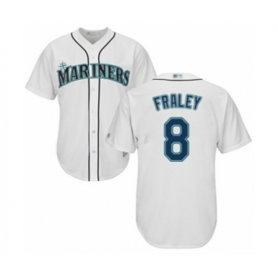 Youth Seattle Mariners #8 Jake Fraley Authentic White Home Cool Base Baseball Player Jersey Youth Seattle Mariners #8 Jake Fraley Authentic White Home Cool Base Baseball Player Jersey