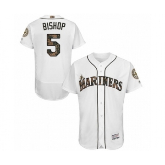 Men's Seattle Mariners #5 Braden Bishop Authentic White 2016 Memorial Day Fashion Flex Base Baseball Player Jersey Men's Seattle Mariners #5 Braden Bishop Authentic White 2016 Memorial Day Fashion Flex Base Baseball Player Jersey