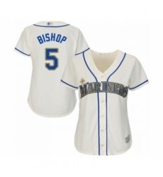 Women's Seattle Mariners #5 Braden Bishop Authentic Cream Alternate Cool Base Baseball Player Jersey Women's Seattle Mariners #5 Braden Bishop Authentic Cream Alternate Cool Base Baseball Player Jersey